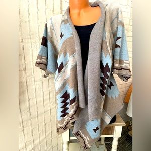 Women’s SOFT SURROUNDINGS Aztec Open Front Cardigan S/M NEW